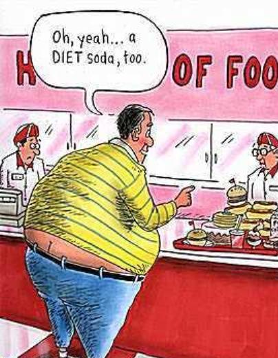 fat man eating grapes. diet-soda-fat-man